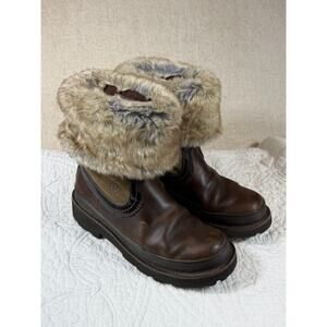 Ariat Women's 9.5B Tan Fatbaby Faux Fur Western Ankle Boots Casual Cowgirl Ranch